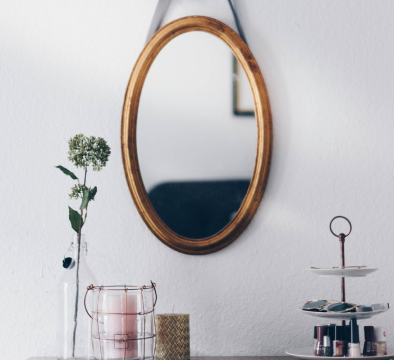 Oval Gold Mirror